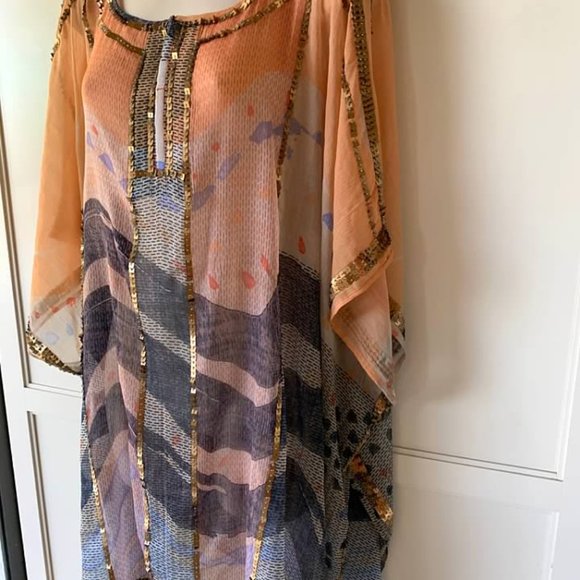 Chico's Beaded embellished Poncho - Multi color - Picture 3 of 6